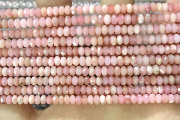 CRB3202 15.5 inches 2.5*4mm faceted rondelle pink opal beads