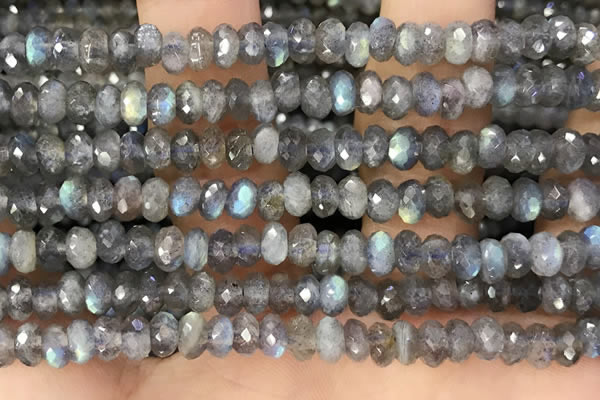 CRB3212 15.5 inches 3.5*6mm faceted rondelle labradorite beads