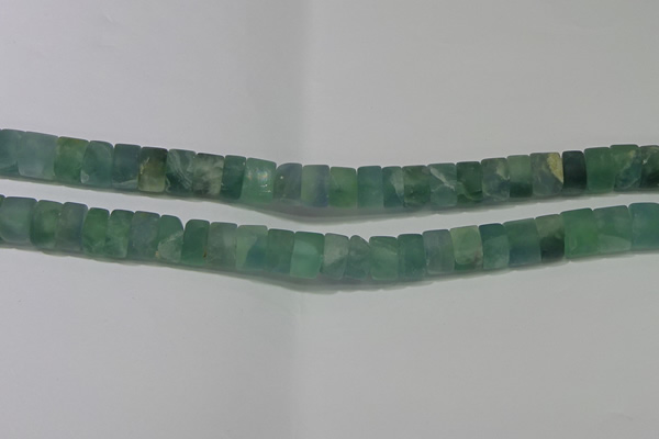 CRB322 15.5 inches 8*12mm tyre matte fluorite gemstone beads