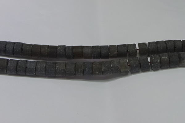 CRB323 15.5 inches 8*12mm tyre matte smoky quartz gemstone beads