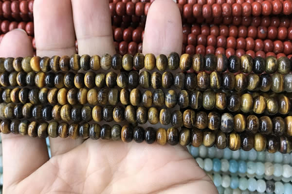 CRB4044 15.5 inches 4*6mm rondelle yellow tiger eye beads wholesale