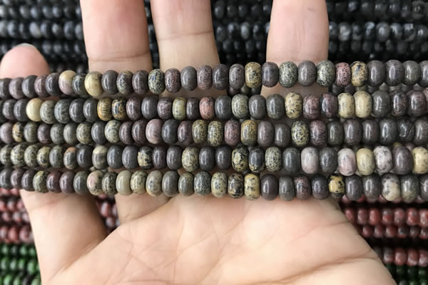 CRB4054 15.5 inches 4*6mm rondelle artistic jasper beads wholesale