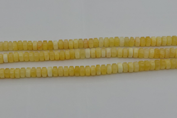CRB410 15.5 inches 5*8mm rondelle yellow jade beads wholesale