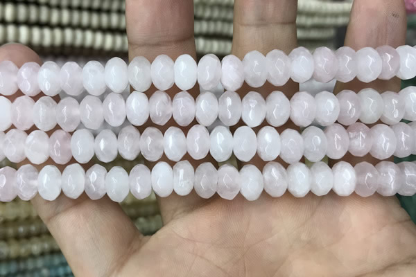 CRB4110 15.5 inches 5*8mm faceted rondelle rose quartz beads