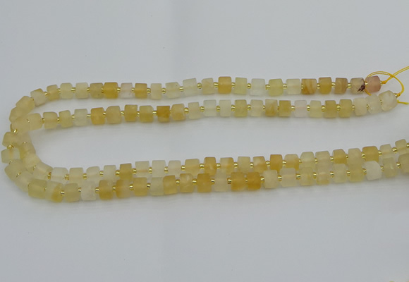 CRB453 15.5 inche 5*8mm tyre matte citrine gemstone beads