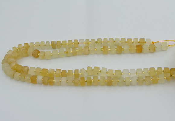 CRB454 15.5 inche 6*10mm tyre matte citrine gemstone beads