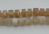 CRB462 15.5 inche 5*8mm tyre matte moonstone gemstone beads
