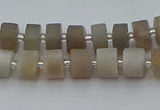CRB467 15.5 inche 8*12mm tyre matte grey moonstone gemstone beads