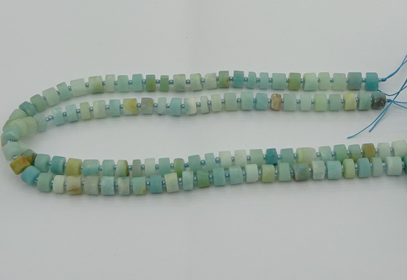 CRB468 15.5 inche 5*8mm tyre matte amazonite gemstone beads