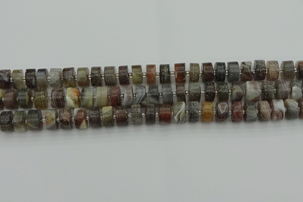 CRB488 15.5 inches 6*10mm tyre matte botswana agate beads wholesale