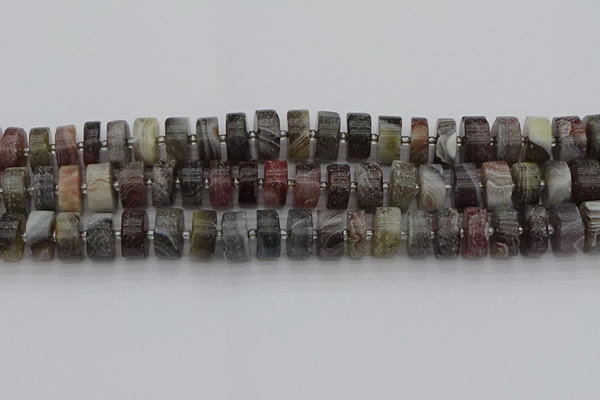 CRB490 15.5 inches 7*14mm tyre matte botswana agate beads wholesale