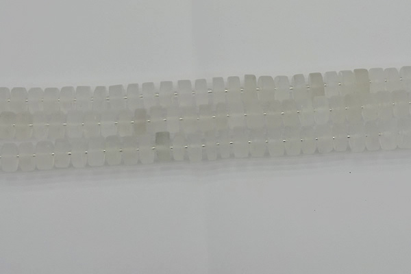 CRB500 15.5 inches 6*10mm tyre matte white crystal beads wholesale