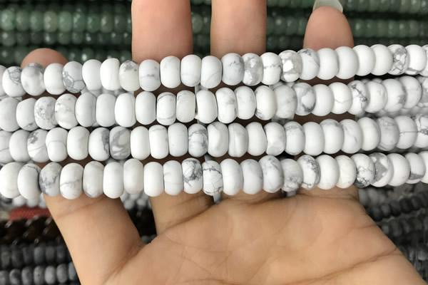 CRB5000 15.5 inches 4*6mm rondelle matte white howlite beads wholesale