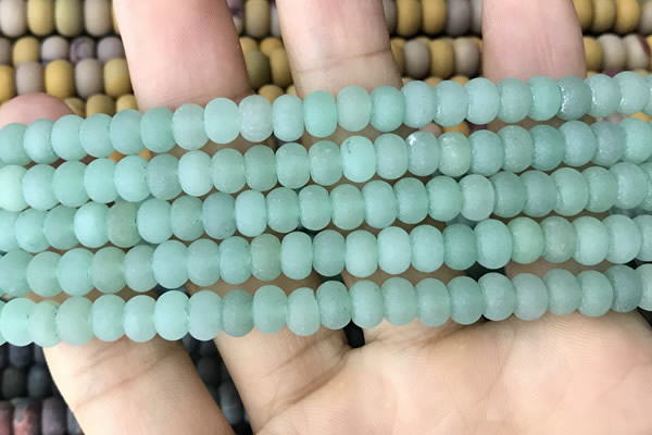 CRB5004 15.5 inches 4*6mm rondelle matte green aventurine beads