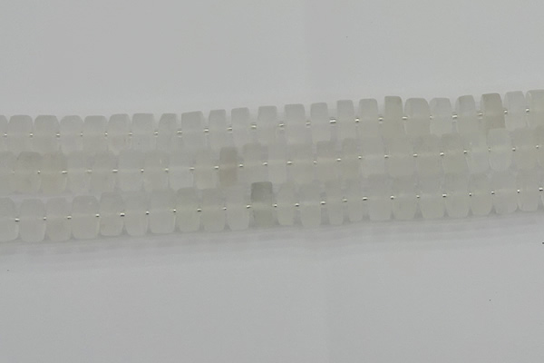 CRB501 15.5 inches 6*12mm tyre matte white crystal beads wholesale