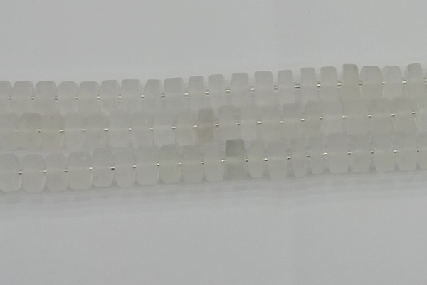 CRB502 15.5 inches 7*14mm tyre matte white crystal beads wholesale