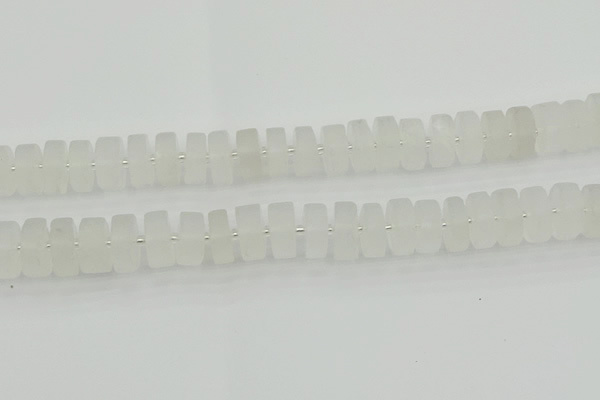 CRB503 15.5 inches 8*16mm tyre matte white crystal beads wholesale