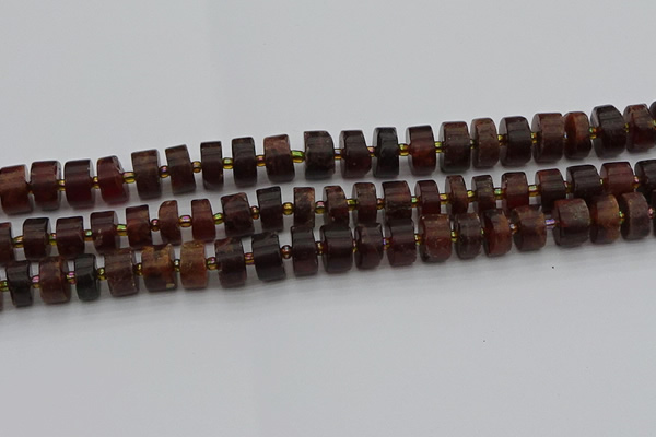 CRB507 15.5 inches 6*12mm tyre orange garnet beads wholesale