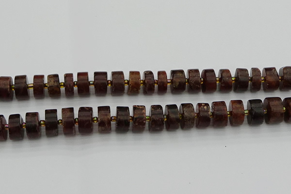 CRB509 15.5 inches 8*16mm tyre orange garnet beads wholesale