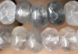 CRB5102 15.5 inches 4*6mm faceted rondelle cloudy quartz beads