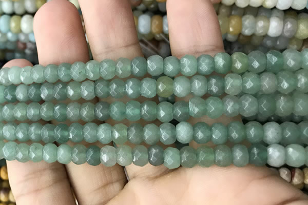 CRB5104 15.5 inches 4*6mm faceted rondelle green aventurine beads