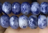 CRB5107 15.5 inches 4*6mm faceted rondelle blue spot stone beads