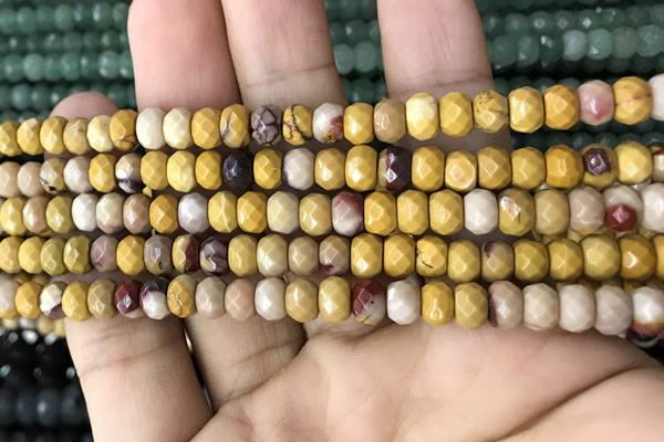CRB5120 15.5 inches 4*6mm faceted rondelle mookaite beads wholesale