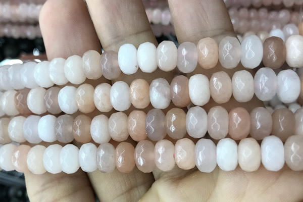CRB5153 15.5 inches 5*8mm faceted rondelle pink aventurine beads