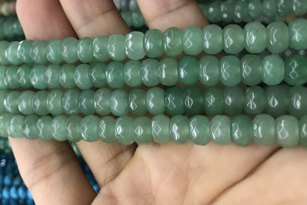 CRB5156 15.5 inches 5*8mm faceted rondelle green aventurine beads