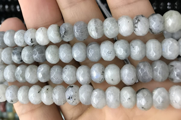 CRB5163 15.5 inches 5*8mm faceted rondelle labradorite beads
