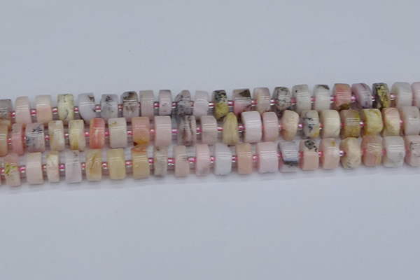 CRB544 15.5 inches 6*12mm tyre natural pink opal gemstone beads
