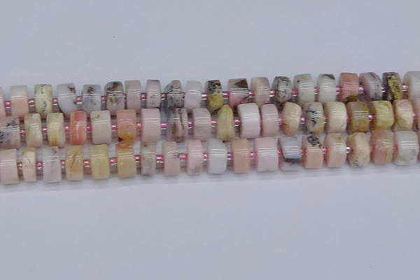 CRB545 15.5 inches 7*14mm tyre natural pink opal gemstone beads