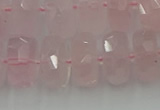 CRB559 15.5 inches 8*14mm faceted rondelle rose quartz beads