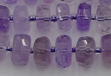 CRB565 15.5 inches 6*10mm faceted rondelle amethyst beads