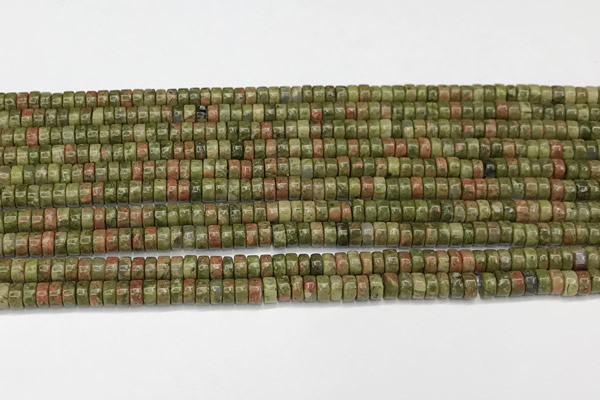CRB5672 15 inches 3*4mm heishi unakite beads wholesale