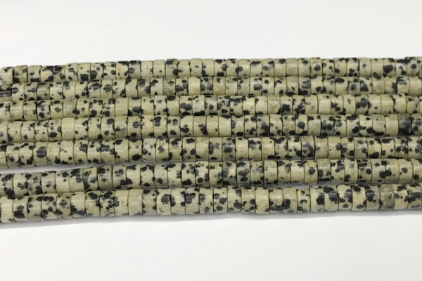 CRB5681 15 inches 4*6mm heishi dalmatian jasper beads wholesale