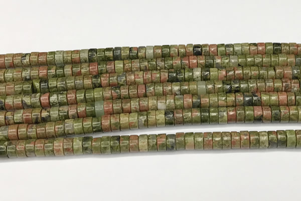 CRB5682 15 inches 4*6mm heishi unakite beads wholesale