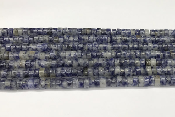 CRB5684 15 inches 4*6mm heishi blue spot beads wholesale