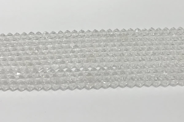 CRB5687 15 inches 4*4mm white crystal beads wholesale