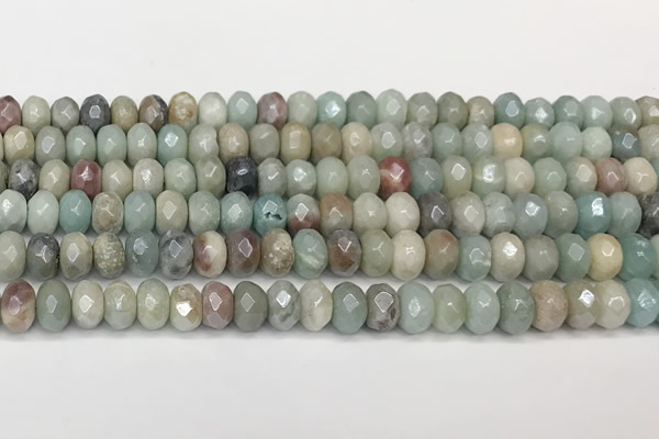 CRB5705 15 inches 5*8mm faceted rondelle AB-color amazonite beads