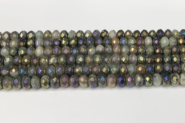 CRB5707 15 inches 5*8mm faceted rondelle AB-color labradorite beads