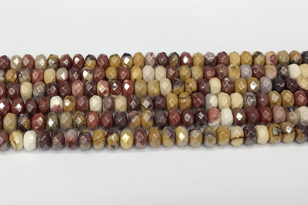 CRB5710 15 inches 5*8mm faceted rondelle AB-color mookaite beads