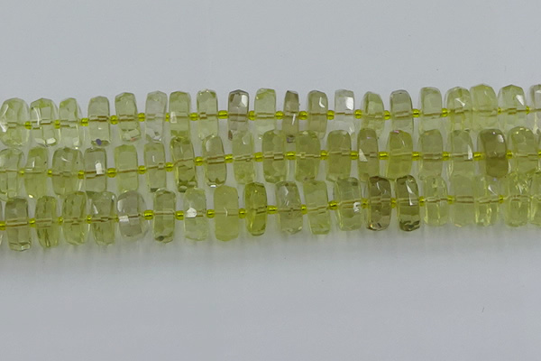 CRB576 15.5 inches 8*16mm faceted rondelle lemon quartz beads