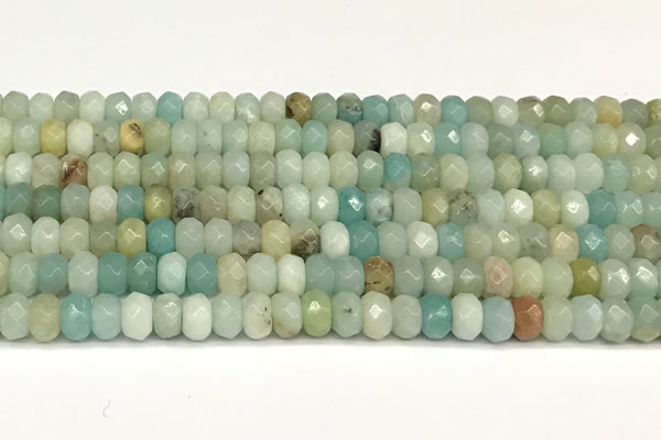 CRB5792 15 inches 4*6mm, 5*8mm, 6*10mm faceted rondelle amazonite beads
