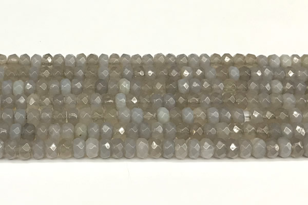 CRB5794 15 inches 4*6mm, 5*8mm faceted rondelle grey agate beads