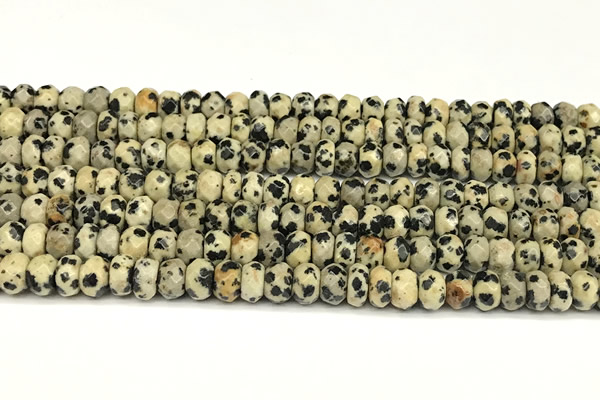 CRB5796 15 inches 4*6mm, 5*8mm faceted rondelle dalmatian jasper beads