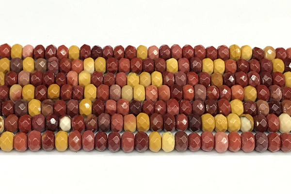 CRB5805 15 inches 4*6mm, 5*8mm, 6*10mm faceted rondelle mookaite beads