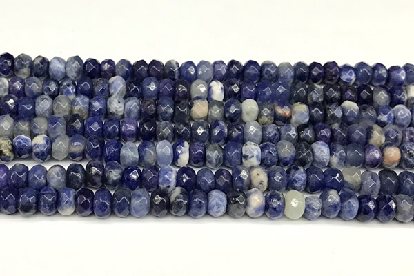 CRB5811 15 inches 4*6mm, 5*8mm, 6*10mm faceted rondelle sodalite beads