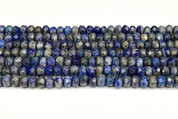 CRB5813 15 inches 4*6mm, 5*8mm, 6*10mm faceted rondelle lapis lazuli beads