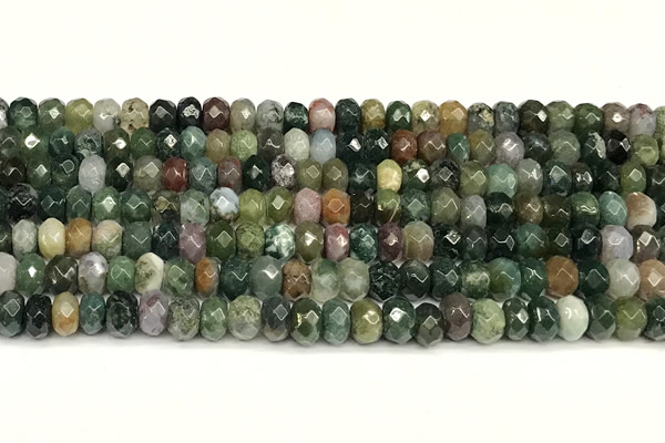 CRB5818 15 inches 4*6mm, 5*8mm faceted rondelle Indian agate beads